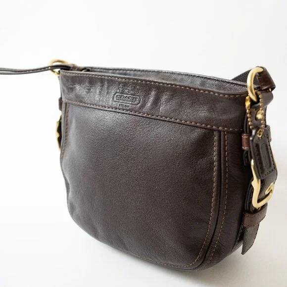 Coach Zoe Mini Hobo Shoulder Bag – Chocolate Brown Leather - Picture 2 of 6